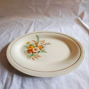 Edwin M Knowles Vtg Wildflowers Small Serving Platter 1939